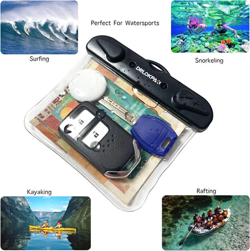 Submersible Waterproof Wallet Surf Dry Car Key FOB Case Bag, 2 Pack Waterproof Pouch Holder for Key Credit Door Ship