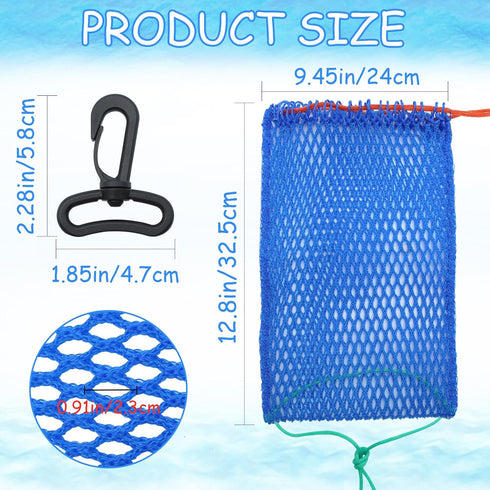 Dzlooppk 2Pcs Crab Trap Bait Bags, Portable Fish Trap with Locker Crab Snare Mesh Bait Traps Crabbing Equipment