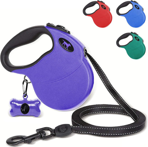 Tuff Pupper Heavy Duty Retractable Dog Leash, 16 ft with Reflective Stitching for Nighttime Safety for Dogs Up to 120