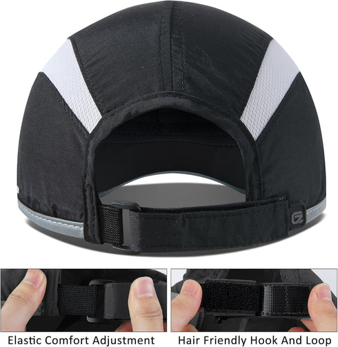GADIEMKENSD 2 Pack Reflective Foldable Sports Hat, UPF 50+ Sun Protection Hats for Men and Women