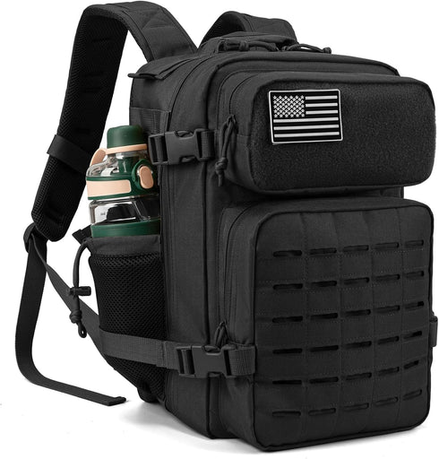 QT&QY 25L/35L/45L Military Tactical Backpack for Men, Molle Daypack, Hiking Rucksack with Bottle Holder