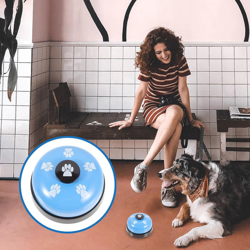 BESPORTBLE Dog Training Bell and Pet Doorbell for Potty Training Blue Paw Print Press Bell for Dogs and Cats for Puppy