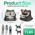 1-7lbs YUDODO Tiny Dog Car Seat for Teacup Chihuahua Yorkie Luxury PU Leather Small Dog Booster Seat with Safety Belt