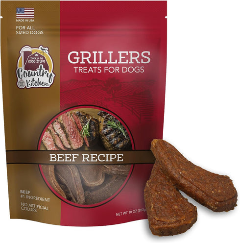 Country Kitchen Beef Grillers Dog Treats, High Protein, Low Fat, No Artificial