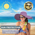 Straw Sun Hat for Women, Wide Brim UPF 50+ UV Protection Cap with Bow, Packable Beach Hat