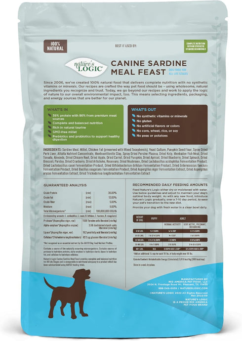 Nature's Logic Canine Sardine Meal Feast, 4.4 lbs