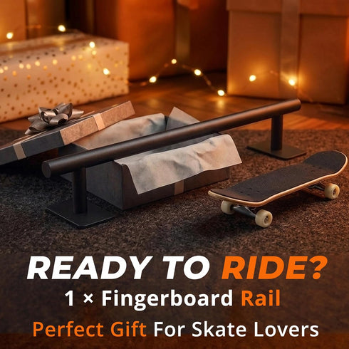 11" Setup Fingerboard Rail Metal Round Grind Rail Non-Slip Stable Base for Smooth Slides & Grinds Fingerboard Trick