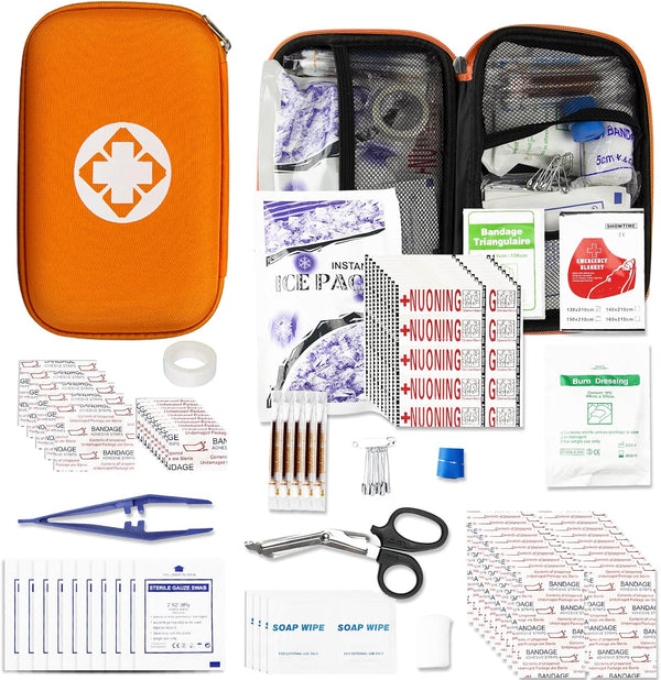 YIDERBO 275Pcs Travel First Aid Kit for Car Emergency Preparedness, Survival Gear for College Dorm, Home, Boat, Orange