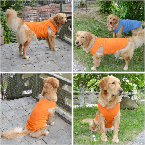 Lovelonglong 2019 Summer Pet Clothing, Dog Blank T-Shirts, Ribbed Tanks for Large Medium Small Dogs (100% Cotton,
