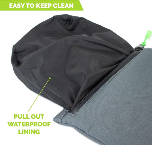 Tuff Mutt Dog Poop Bag Holder with Dispenser, Odor-Blocking Liner and Water-Resistant Fabric, Holds Full Dog Waste