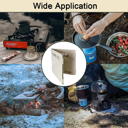 Stove Windscreen, Folding Camping Stove Windshield, 4 Plates Stainless Steel for Outdoor Cooking, Picnic, and
