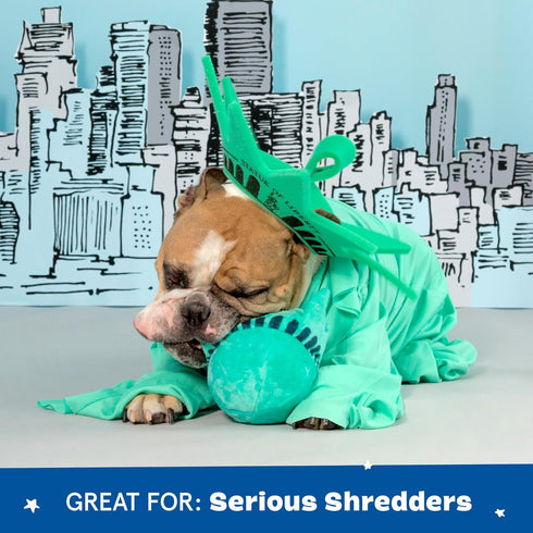 Barkbox Lady Liberty Ball 2-in-1 Dog Toy, Plush Squeaky Toy for Large Dogs