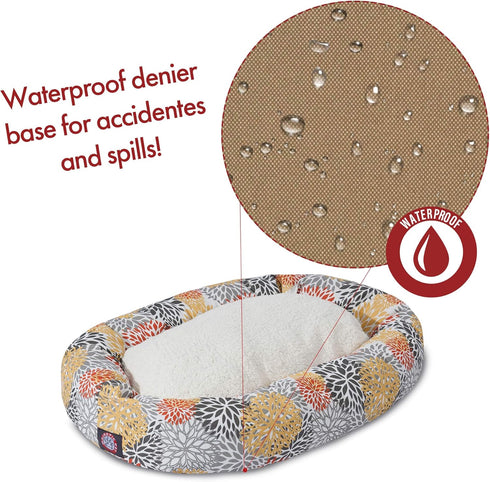 Majestic Pet 24" Sherpa Bagel Bed - Citrus Blooms