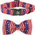 Independence Day Dog Collar, Elegant Little Tail Holiday Pet Collar with Bow, Adjustable for X-Small Dogs