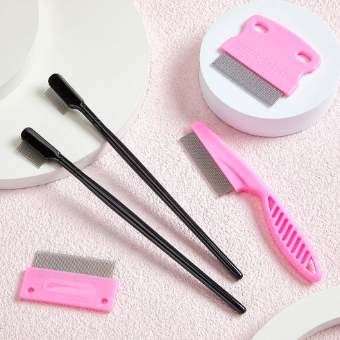 5 Pieces Dog Eye Combs, Tear Stain Remover Combs for Small Dogs, Gently Removing Eye Mucus (Pink, Black)
