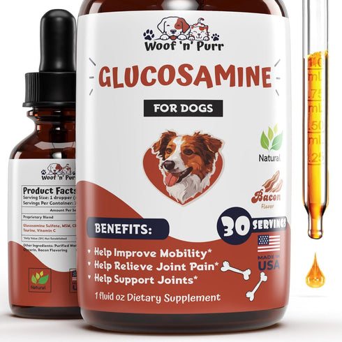 Dog Glucosamine Supplement, Supports Hip & Joint Health, Glucosamine for Dogs, 1 fl oz