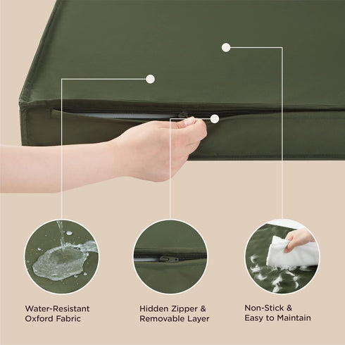 Lesure Outdoor Waterproof Dog Beds for Large Dogs, Washable with Oxford Fabric Surface, Orthopedic Foam Pet Bed,