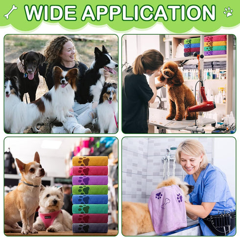Chumia 8 Pcs Bulk Towels for Drying Dogs, Microfiber Quick Drying Bath Towels for Medium Pets (40 x 24 Inch, Colorful)
