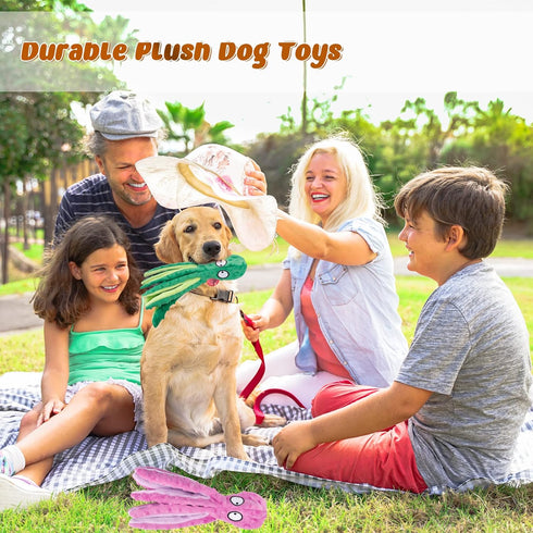 3 Pack Dog Toys for Small Medium Large Dogs - No Stuffing Crinkle Plush Chew Toys for Aggressive Chewers (Octopus)