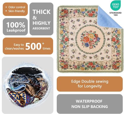 2 Pack 36"x36" Qeils Washable Pee Pads, Reusable Puppy Pads Super Absorbent Leakproof Dog Training Pads, Non-Slip Wee