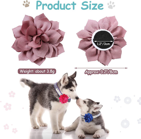 20 Pieces Dog Collar Flowers Multi Color Pet Flower Bow Ties Flower Collars for Dogs Grooming Cat Puppy Dog Flowers for Collars Dog Charms Collar Accessories