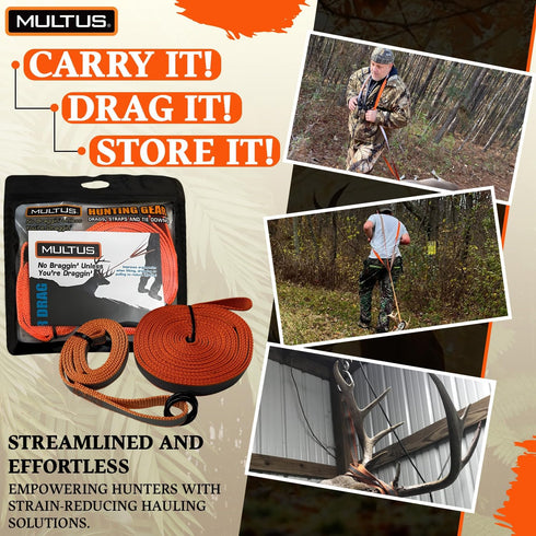 MULTUS Deer Drag Harness, Quick and Easy Hunting Gear for Deer Hunters