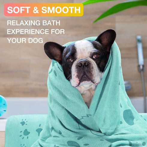 Chumia 8 Pcs Dog Towels, 55 x 28 Inches Absorbent Microfiber Soft Beach Towels for Pet Bathing