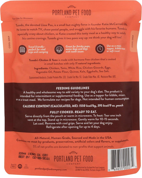 Tuxedo's Chicken & Yams Dog Meal, 9 OZ