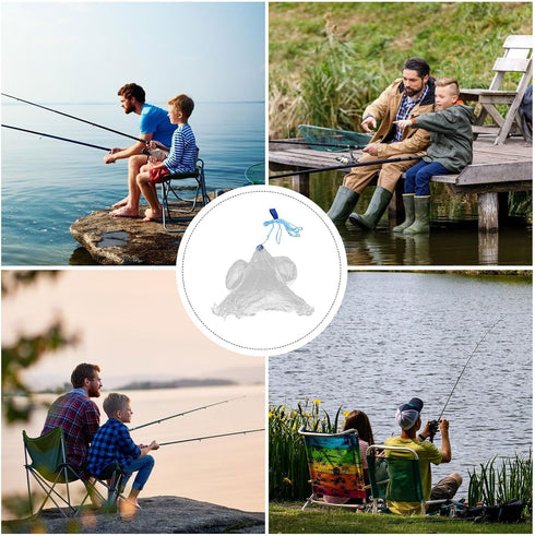 1.2m Lurrose Hand Throwing Fishing Cast Net Monofilament Mesh with Weighted Steel Sinkers Saltwater Freshwater Bait