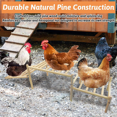 Hamiledyi Sloped Chicken Perch for Coop - Climbable Roosting Perch with Playground Design, Encourages Natural Exercise