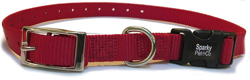 Sparky Pet Co ECollar Replacement Strap, Adjustable Dog Collar, Rugged Nylon, Quick Release Metal Clasp, 3/4" x 24", Red