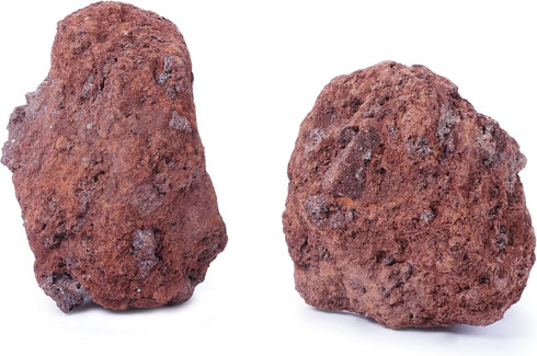 LANDEN Red Lava Stones, 16lbs, 3~10 inch, 11pcs for Aquascaping Terrariums, Reptile Enclosures, Fish Tank Decoration
