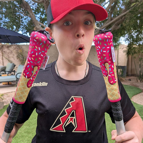 Handle Cover - Baseball Bat Cover Sleeve Protects Vehicle & Bat Grip - Batting Gloves & Helmet Companion with Zippered