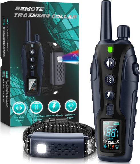 Dog Shock Collar with Remote, 4000FT Waterproof e Collar, Adjustable Pitch Beep Vibration Safe Shock, Keypad Lock