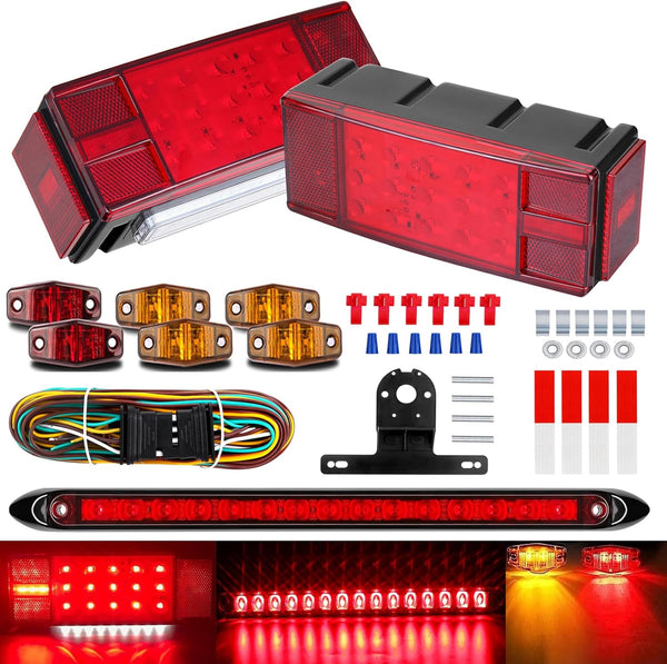 LIMICAR Boat Trailer Lights, IP68 Submersible LED Trailer Light Kit w/Wring Harness,