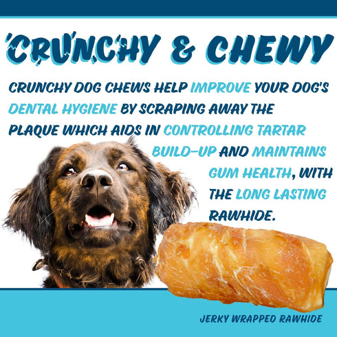 Chicken On A Stick Crunchy & Chewy Chicken Jerky Wrapped Rawhides for Dogs, Made in The USA, Jumbo Size