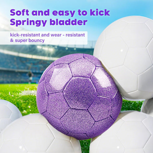 4 4-6 6-8 8-12 Size Soccer Ball Glitter Pink - Kids Aged Outdoors Sports Training Ball Recreation Playing Ball Teens