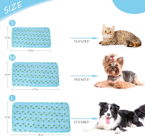 DELIFUR Cat Cooling Mat- Pet Cooling Mat Outdoor for Dogs Self Cooling Pad for Kitten Cat Puppy Machine Washable