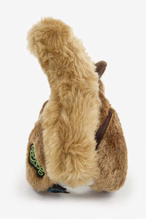 goDog Wildlife Chipmunk Squeaky Plush Dog Toy, Large, Chew Guard Technology, Brown