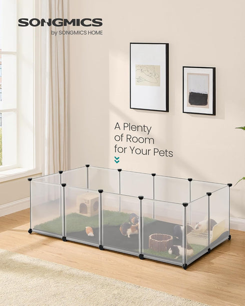 20 49.2 24.8 16.5 Inches, ULPC009W01 SONGMICS Panels Guinea Pig Playpen,Removable Oxford Fabric Mat,Small Animal Pen