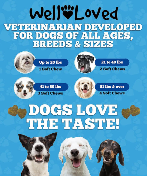 Well Loved Probiotics for Dogs, Dog Probiotics, Made in USA, Vet Developed for Gut Health, Yeast Balance, Itchy Skin