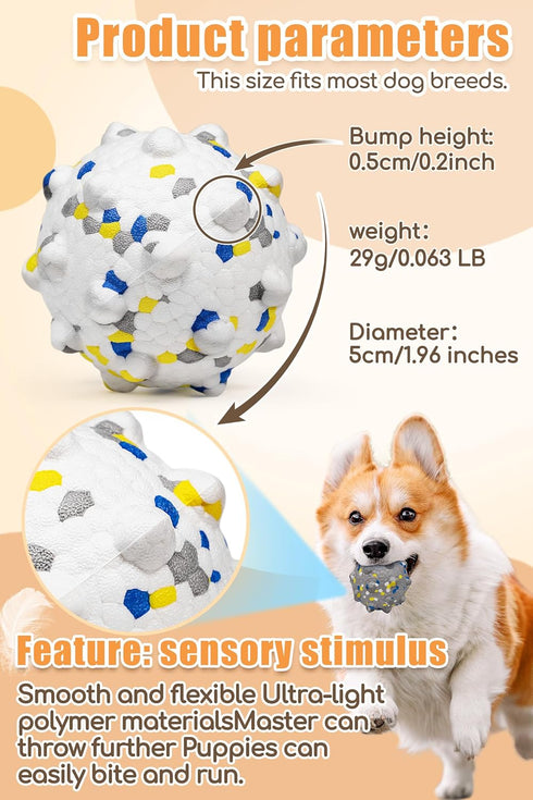 1.96'' Moonorange Dog Balls for Dogs Aggressive Chewers Indestructible Tennis Durable Bouncy Interactive Dog Toy Balls