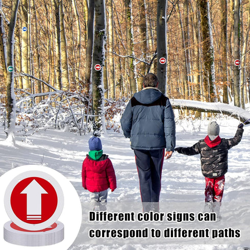 Reflective Trail Markers Pack - Bright Trail Marking Reflectors for Hunting, Hiking, Camping, Outdoors, Blue Green Red