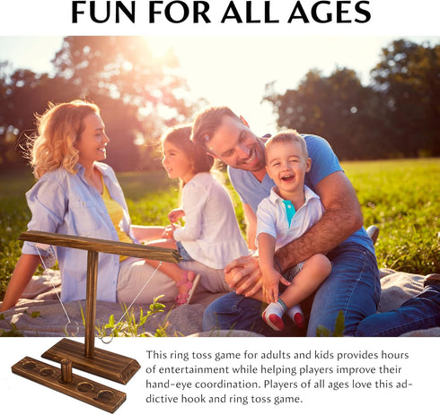 15.7" 13" DreamToyz Ring Toss Games for Adults, Yard Games, Patio Decor, Outdoor Indoor Games, Wooden Hook and Ring