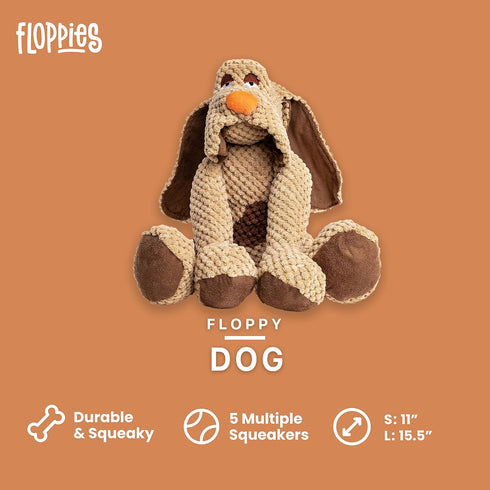 fabdog Floppies Plush Dog Toy - Cute & Durable Squeaky Toy, Ideal Gift for Puppies and All Breeds