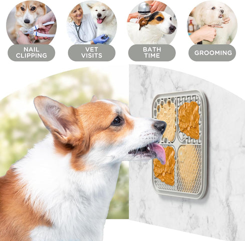 WLDJMP Mat,2Pack Dog Lick Dog Slow Feeder, Non-Slip Design Lick Mat for Dogs and Cats, Boredom and Anxiety