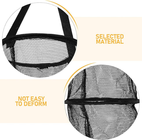 3pcs 1.5m SUPVOX Foldable Fishing Nets with Black Handle, Portable Mini Live Bait and Shrimp Transport Basket