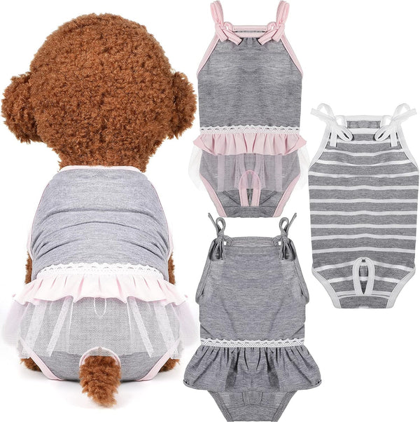 3 Pieces Reusable Dog Diapers Female Dog Period Diapers Washable Puppy Sanitary