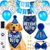Sumind 18 Pcs Dog Birthday Party Supplies, Pet Birthday Bandana, Balloon Banner, Hat with 0-8 Figures, Touch Ink Pad,