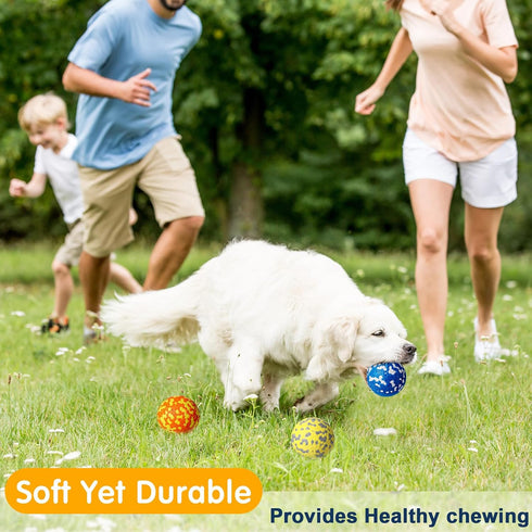 Leyndo 10 Pack Dog Balls for Aggressive Chewers - 2.5" Interactive Tennis Balls for Dogs of All Sizes